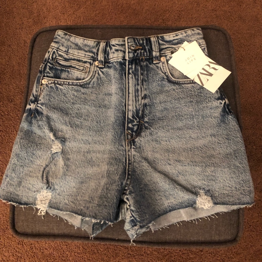Zara Super High Rise Jean Shorts